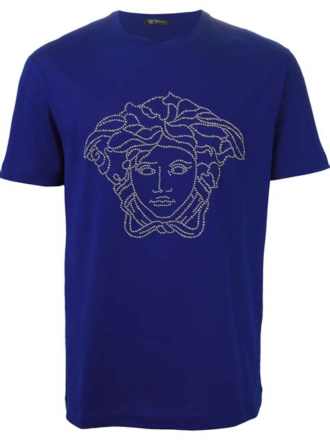 versace t shirts cheap gold blue white|versace t shirt medusa.